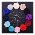Korean Men and Women Ornament Brooch Fashion Handmade Ribbon Rose Solid Color Collar Bridegroom Long Pin Flower Lapel Brooches