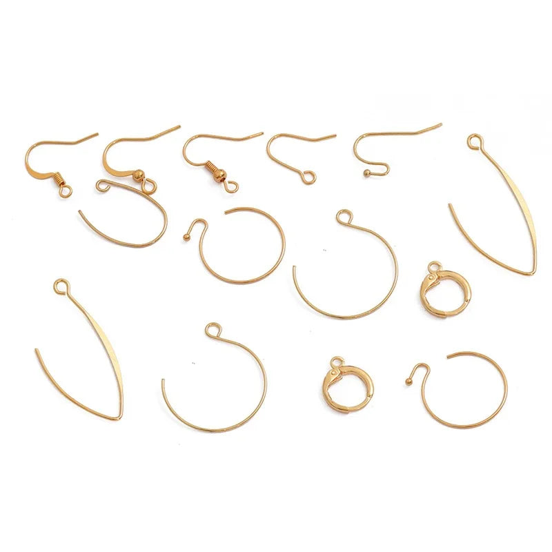 18K Gold-plated Real Gold Color-preserving Earrings Hook Accessories Handmade Diy Homemade Earring Hooks