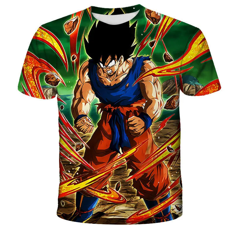 Fitspi Anime Summer Cartoon 3d Digital Printing T Shirt Men's Women's Loose Round Neck Short Sleeve T-shirt Wholesale