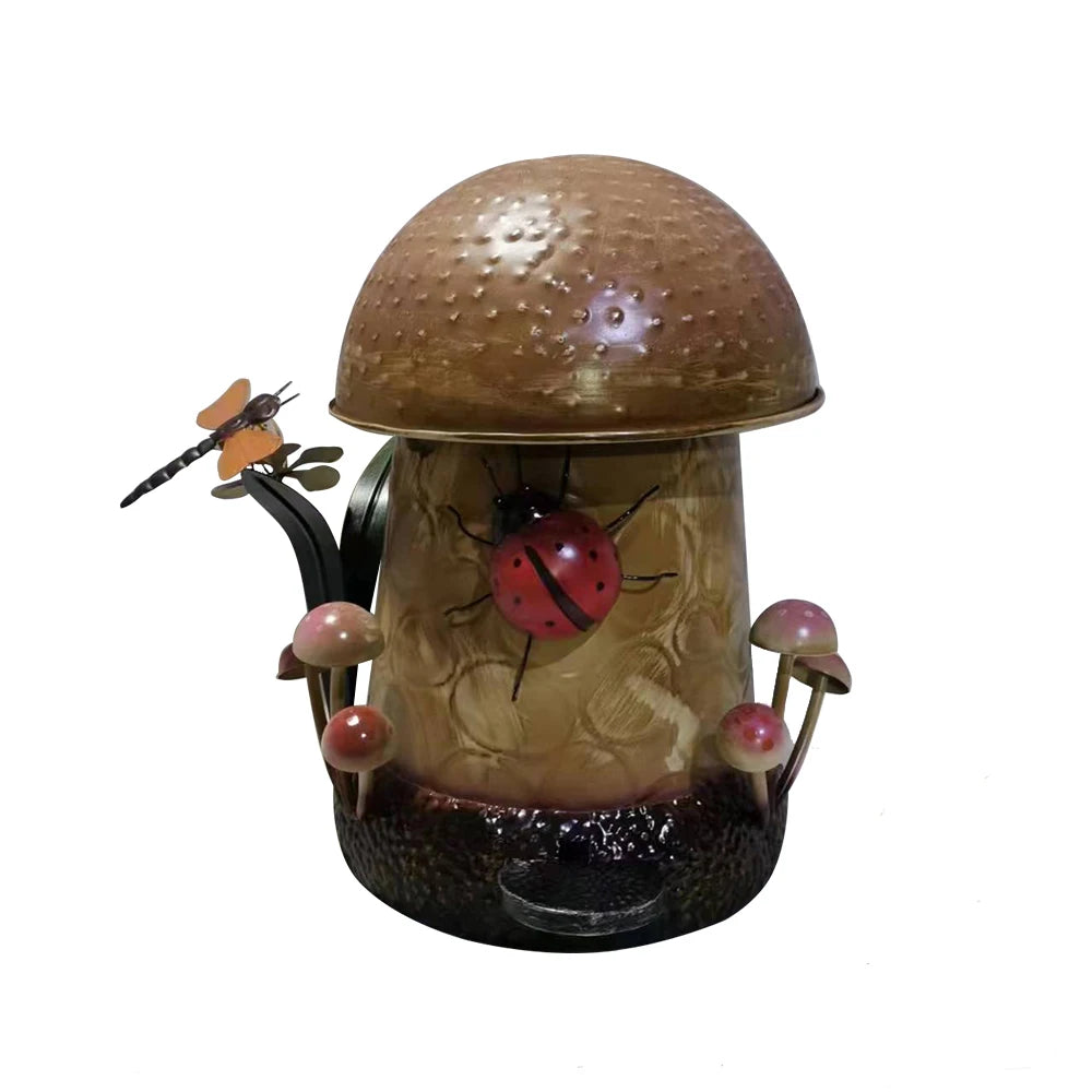 Creative Factory Direct Sales Handmade Cute Animals Outdoor Indoor Eco-Friendly Powder Coated Metal Mushroom Foot Pedal Trash