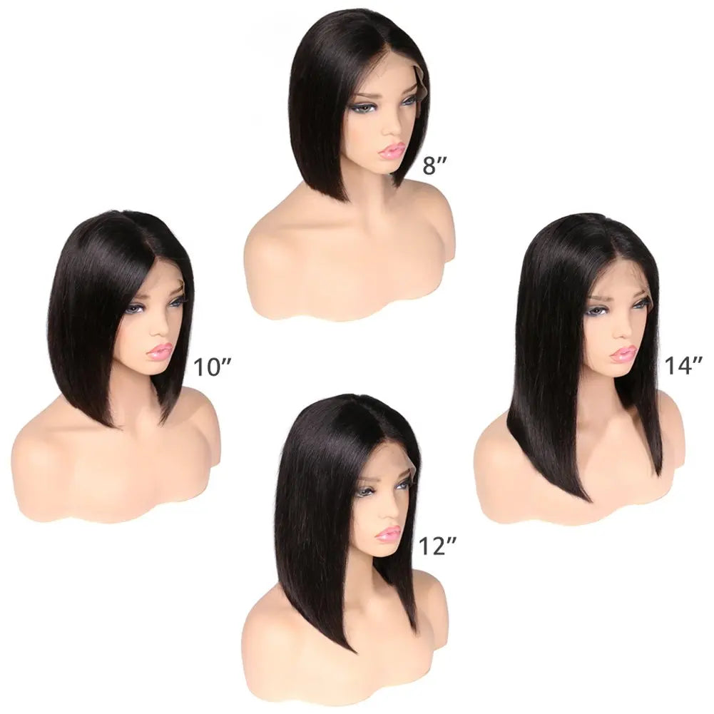 Cheap Wholesale Long for Lace Remy Wig Virgin Brazilian Human Hair 4*4 Transparent Frontal Wigs Straight Bob Women 180%