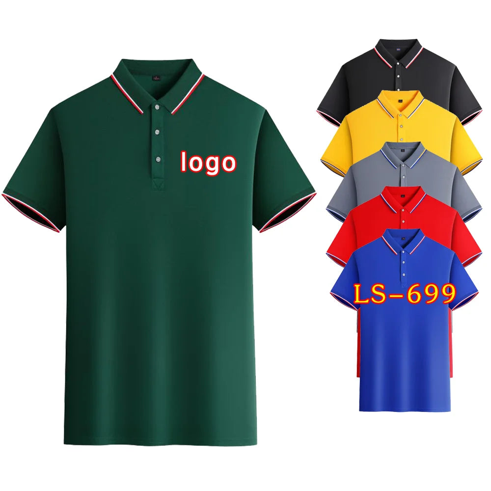 Summer Ice Silk Quick-Drying for Polo Shirt Solid Pattern Custom Corporate Overalls T-Shirt Printed Logo Lapel Knitt