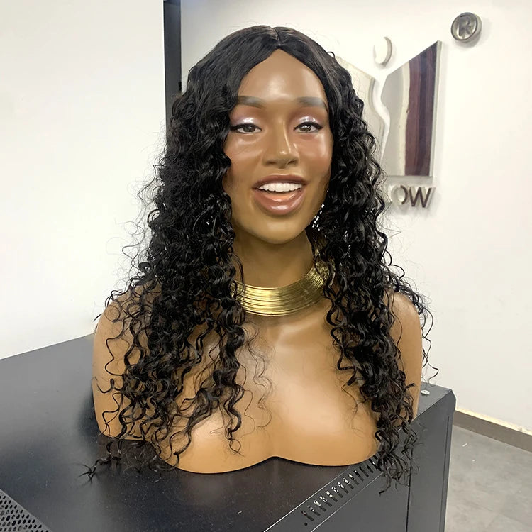 Manikens Realistic Adult Mannequin Heads Fiberglass and Plastic Laughing Female Mannequin Head Fashion Statues for Sale