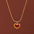 Zooying Red Heart Pendant Necklace