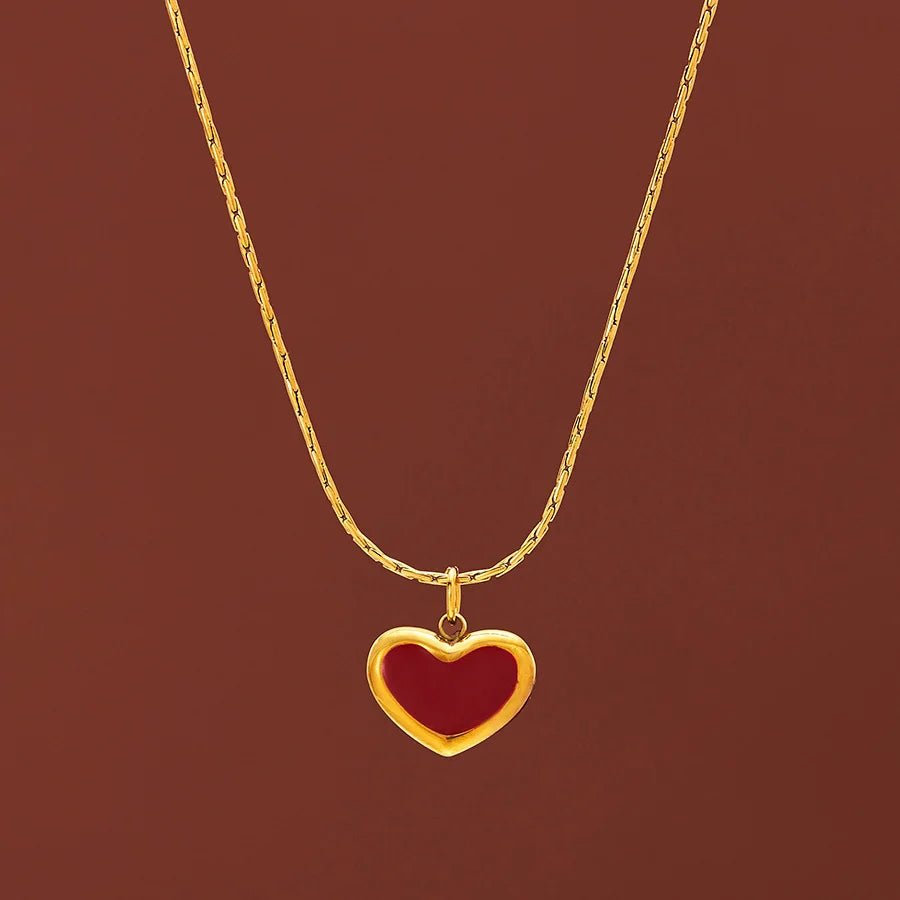 Zooying Red Heart Pendant Necklace