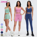 Janya Soft Active Wear Clothing Suit High Waist Sports Leggings Shockproof Gym Fitness Tank Top Set 2 Piece Yoga Sets for Women