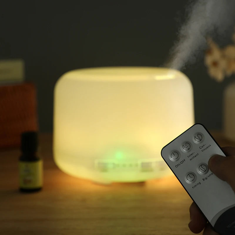 500ML Essential Oil Diffuser Aromatherapy Ultrasonic Humidifier 7 Color Changing LEDs USB Powered Plastic Tabletop Installation