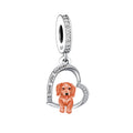 Fit Original Brand Charm Bracelet 925 Sterling Silver I Love You Forever Beagle Dog Bead for Women Memorial Jewelry Making