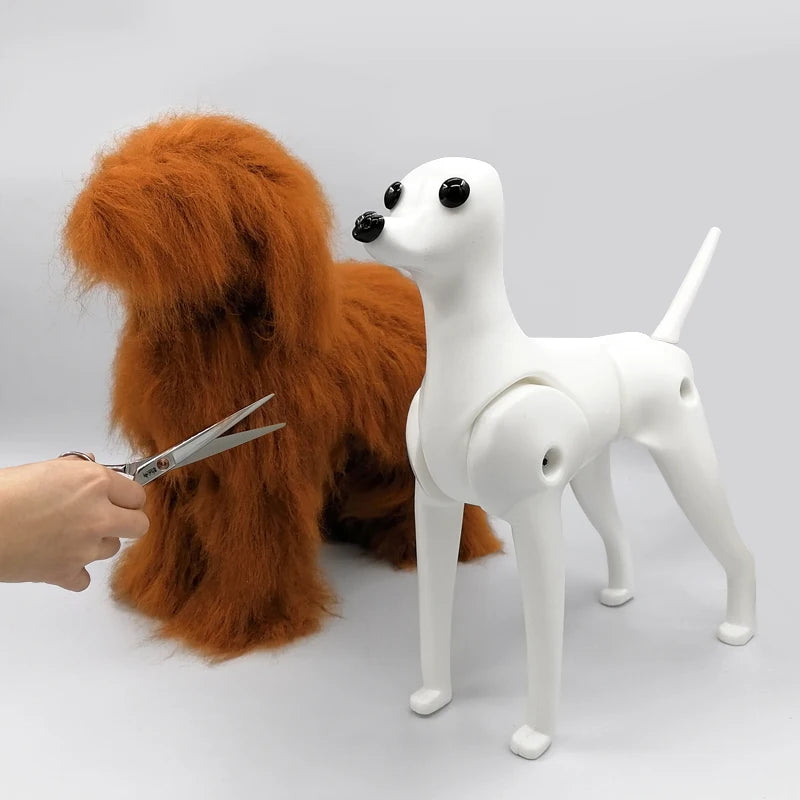 Poodle Simulation Fur Pet Trainer Beauty Styling Practice Dog Model Standard Skeleton Model Dog Full Body Fake Fur