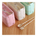 Creative Wheat Straw Three-layer Student Lunch Box Outdoor Picnic Lunch Box Bento Degradable Lunch Box for Kids