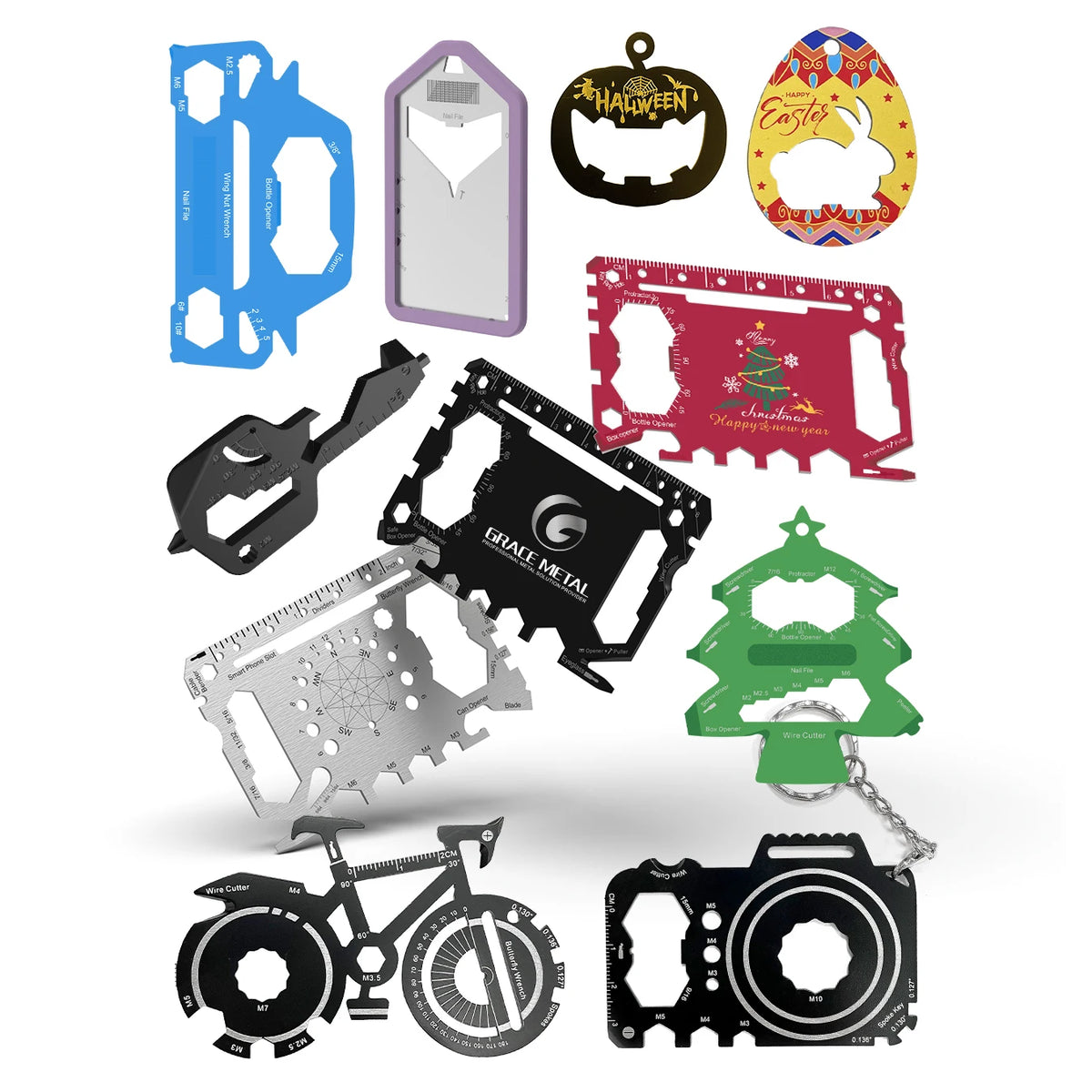 Premium Stainless Steel Custom LOGO Multi Function Opener Screwdriver Tool Metal Mini Gifts Advertising Keychain Multitool MegaBDM