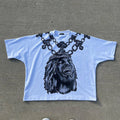 White Custom Acid Wash 100% Cotton 300gsm Heavyweight Tee DTG Printing Logo T-shirt