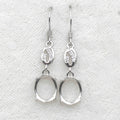 Sterling Silver 9*11mm Semi Mount Hook Earrings Empty Support Blank Claws Setting S925 Base Without Center Stone for DIY Inlay