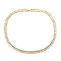 Stainless Steel Luxury Square Zircon Choker Necklace Tennis Chain Wedding Necklace for Women Fashion Jewelry Gift