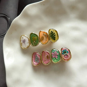 MIO Latest Dried Flower Hair Clip Luxury for Women Lady Girls High Level Metal Alloy Hair Clips with Flower for Women