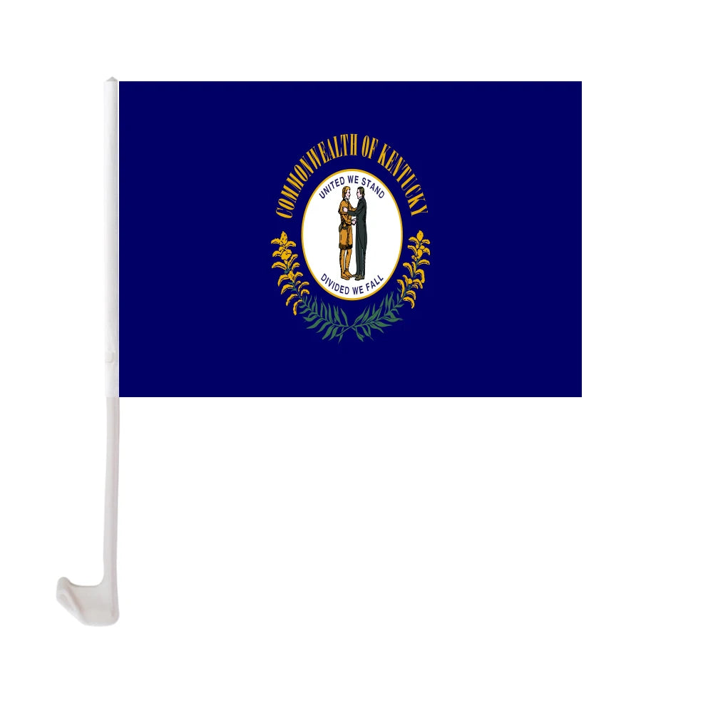 12x18 Inches Polyester Printing Custom Kentucky Car Window Flag With Holder