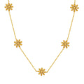 Fairy Temperament Floral Fresh Design Small Daisy Titanium Steel Gold-plated Necklace No Fading Color Jewelry for Women