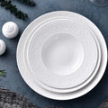 Wholesale Royal Porcelain Solid Dinner Plates Custom Logo Embossed for Wedding Rental/Selling for Parties Dishwasher Safe Kiln