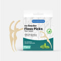 100% Biodegradable Organic Bamboo Charcoal Customized Dental Floss Pick with Candellila Wax for Teeth Cleaning Home Use