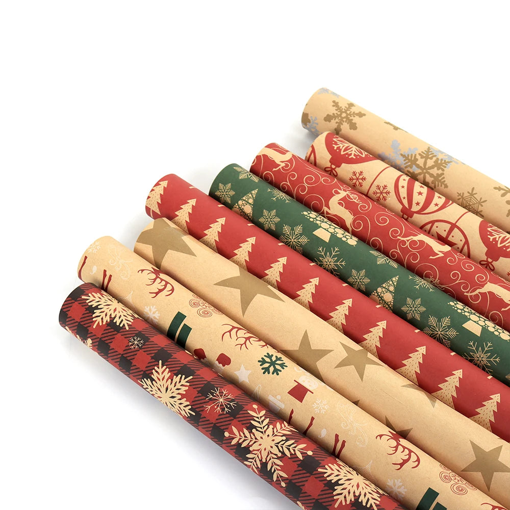 High Quality Colorful Plaid Kraft Christmas Wrapping Paper Custom Size Coated for Craft and Gift Packing for Stickers