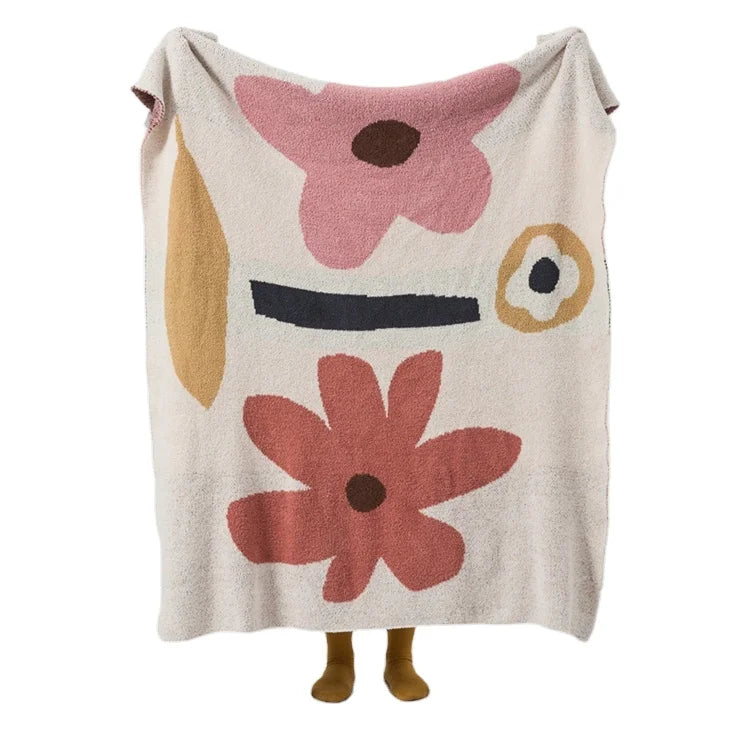 Super Soft and Comfortable  Low MOQ Microfiber Knitted Blanket Polyester for Winter and Home Decoration HJLX