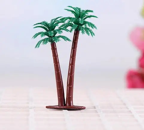 Plant Bonsai Decoration Artificial PVC Plastic Palm Trees Toy Miniature Coconut Tree