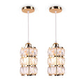 Modern Atmoseric Three-Layer Golden Pendant Light Crystal Stainless Steel Hanging Disc Lamp Dining Room Living Room Corridor