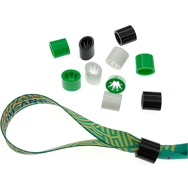 Factory Durable Slide Woven Bracelet Plastic Lock Clip Custom Colorful Fabric Wristband Lock