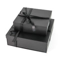 Glossy Black Collapsible Cardboard Rigid Gift Boxes with Embossing Recyclable Luxury Wedding Anniversary Invitation Packaging
