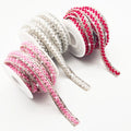 Self-Adhesive 3mm Ceramic Pearl Tape Crystal Trim Rhinestone Strips for Clothing Bags Shoes and Craft