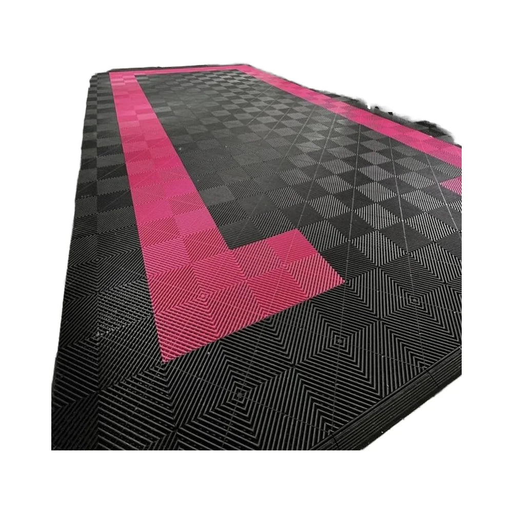 PVC Interlocking Rubber Garage Floor Tiles Vinyl Flooring for Villas Graphic Design Solution for Drainage Application