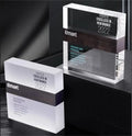 Custom Engraved Rectangle clear and Frosted Crystal Glass Plaques with Wooden Trophy MH-NJ0307