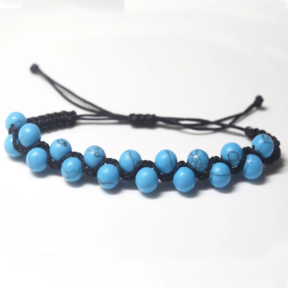 Small Business Support Women Fashion Healing Turquoise Stone Beads Beaded Handmade Adjustable Trendy Bracelet Summer Bohemian
