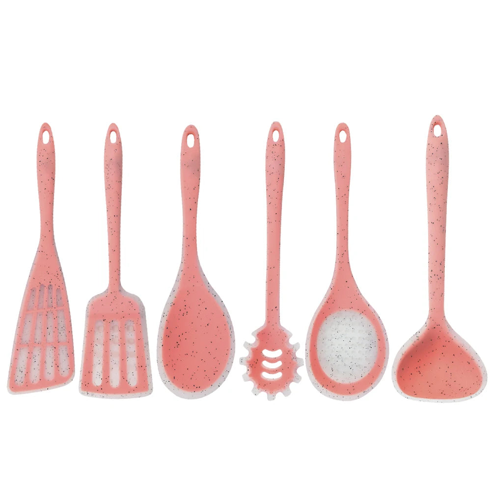 6pcs Kitchen Utensils Non-stick Spatula Shovel Soup Spoon Set Kitchenware Entrees Main Course Dessert Snack Cooking Tools
