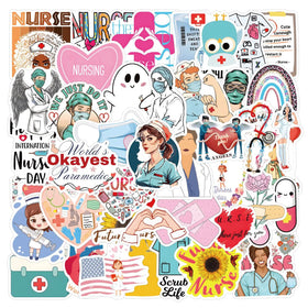 50PCS Medical Healthy Decals for Nurse Gift International Nurse Day Sticker