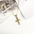 18K Gold Plated Men's & Women's Cross Design Necklaces Stainless Steel Chains for Weddings Anniversaries & Gifts Rhodium Plated