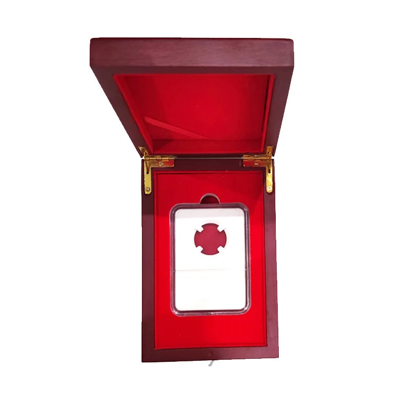 Single NGC PCGS Coin Slabs Protective Packing Box Luxury Wooden Coin  Gift Box