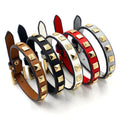 5 Colors Available Punk Jewelry Golden 8 Rivets Single Circle PU Leather Belt Bracelet for Lady