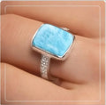 Larimar Jewelry for Women Sterling Silver Ring Jewelry Women Larimar Larimar Rings for Women