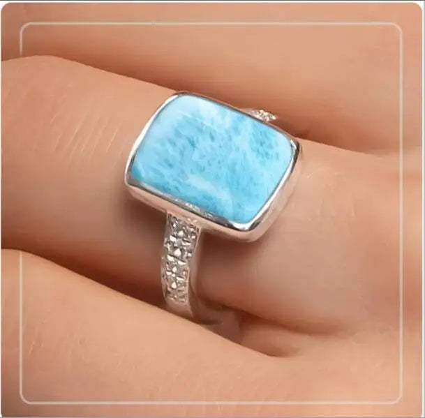Larimar Jewelry for Women Sterling Silver Ring Jewelry Women Larimar Larimar Rings for Women
