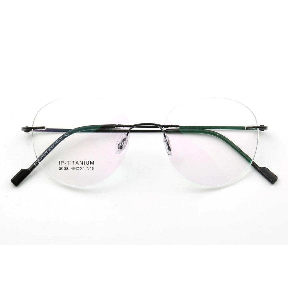 High Return 0008 Unisex Rimless Solid Beta Titanium High Quality Retro Glasses Frame
