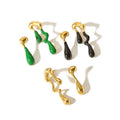 Women's Trendy Gold PVD Plated 18K Geometric Asymmetry Stud Earrings Stainless Steel Waterproof Fashion Jewelry