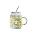 STARLII New Arrival 500ml Cute Flower Print Recycled Drinking Water Tumbler Glasses Large With Straw and Lid Handle