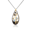 C7931 Abiding Jewelry Wholesale Garden Natural Swiss Blue Topaz Real Sterling Women Jewelry Silver Pendant