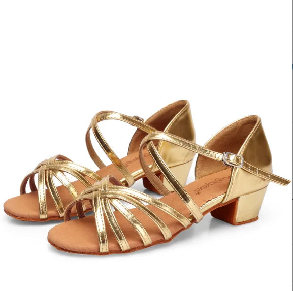 Cheapest Professional Latin Dance Shoes Golden Ballroom tango Satin Dance Shoes