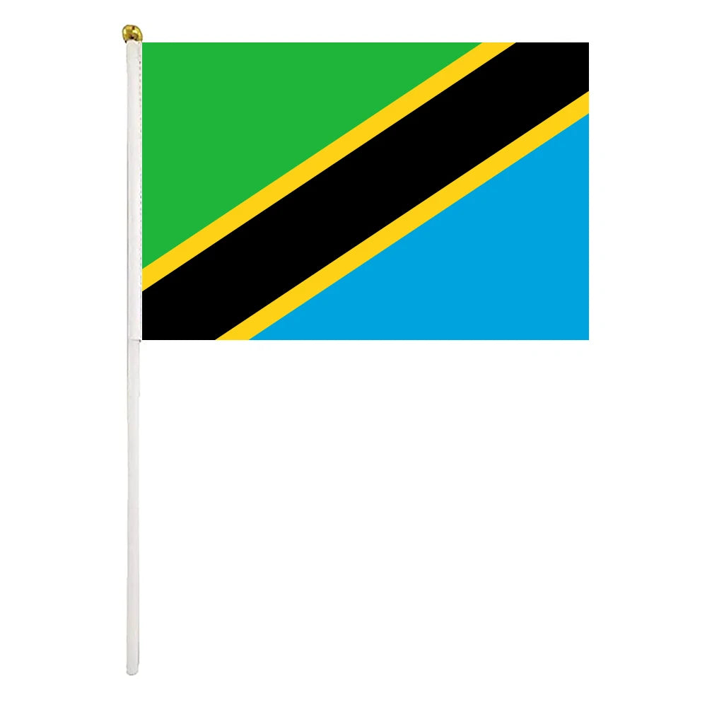 14x21cm Event or Festival High Quality Custom Polyester Tanzania Hand Waving Flag