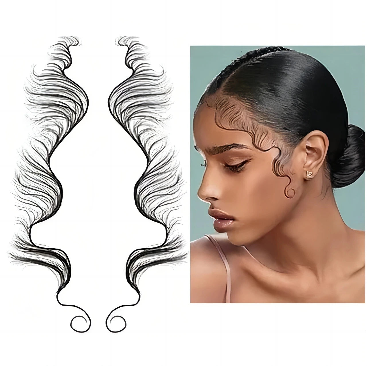 Bangs Tattoo Sticker 26 Styles Popular Waterproof Hair Fringe Edge Tattoo Stickers