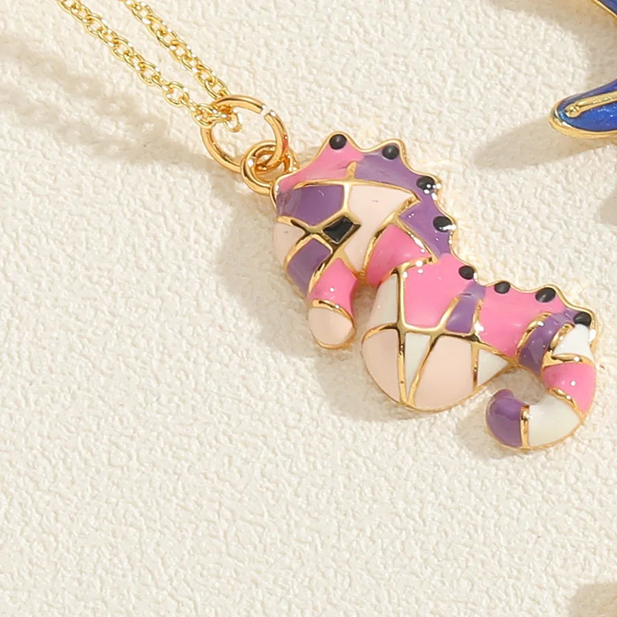 Classic Hot Sale Popular Fashion Jewelry  for Women 18k Gold Plated Enamel Animal Necklace Infinity Long Necklace