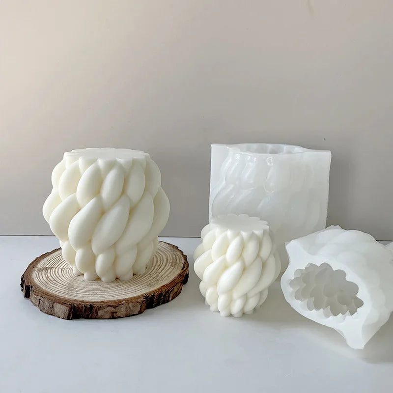 Hot Selling New Design Irregular Geometric Stereo Rotation Scented Candle Silicone Mold DIY Soap Mouldings for Candle Making