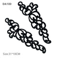 White Gold Black Flower Floral Lace Fabric Sewing Trim Wedding Dress Applique Lace Patch